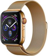 Geschikt Voor Apple Watch Bandje Goud Milanese - Band Voor Apple Watch Met Magneetsluiting - Horloge Bandje Milanees 42/44 mm