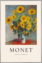 JUNIQE - Poster met kunststof lijst Monet - Bouquet of Sunflowers