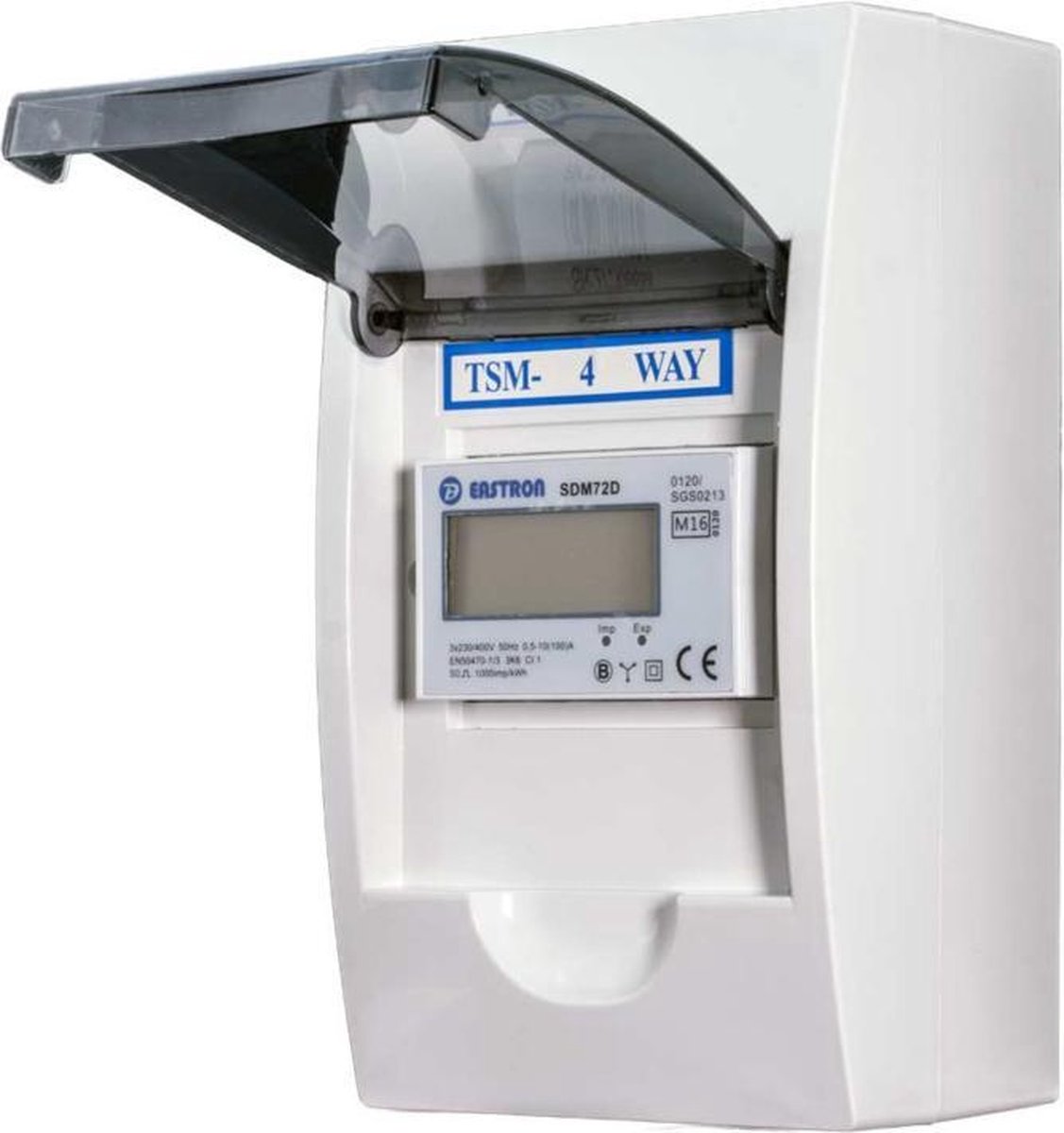 3 fase LCD modulaire kWh meter 100a in 4 modulen kast