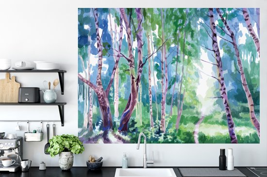Stickers muraux - Arbres - Couleurs - Eté - 160x120 cm - Film Adhésif XXL