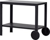 Lisomme Kate keuken trolley zwart - buiten of binnen - tuin - terras - bar chart - aluminium - polywood