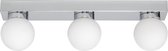 Pisa Plafondlamp 3 lichts balk IP44 chroom/wit glas - Modern - Highlight - 2 jaar garantie
