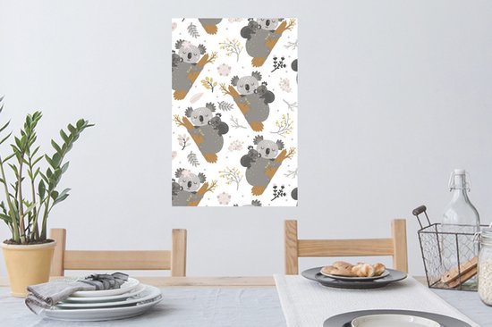 Sticker Muursticker Motif chambre d'enfant - Motif enfant avec koalas endormis - 40x60 cm - Film adhésif autocollant - Sticker mural repositionnable