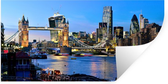 Muurstickers - Sticker Folie - Londen - Tower Bridge - Brug - 80x40 cm - Plakfolie - Muurstickers Kinderkamer - Zelfklevend Behang - Zelfklevend behangpapier - Stickerfolie
