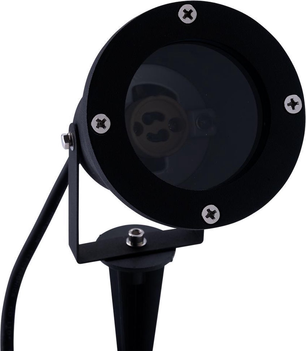 1m Kabel Met Stekker Ledvion België Ledvion - LED Spotlight, GU10 Fitting, Black, 5W, IP65, Incl. Quick Coupling Led Buitenlamp Zwarte Spots