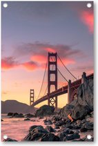 Golden Gate Bridge - zonsondergang - San Francisco, Californië - Tuinposter 80x120 - Wanddecoratie - Landschap