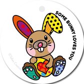Tallies Cards - kadokaartjes  - bloemenkaartjes - Some bunny loves you - Popart - set van 5 kaarten - paaskaart - pasen - paasdagen - paasfeest - 100% Duurzaam