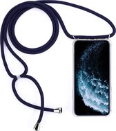 Apple iPhone 11 Pro Hoesje - Mobigear - Lanyard Serie - TPU Hoesje met koord - Transparant / Blauw - Hoesje Geschikt Voor Apple iPhone 11 Pro