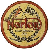 Retro Vintage Muur Decoratie uit Metaal Motor Olie 3 Norton