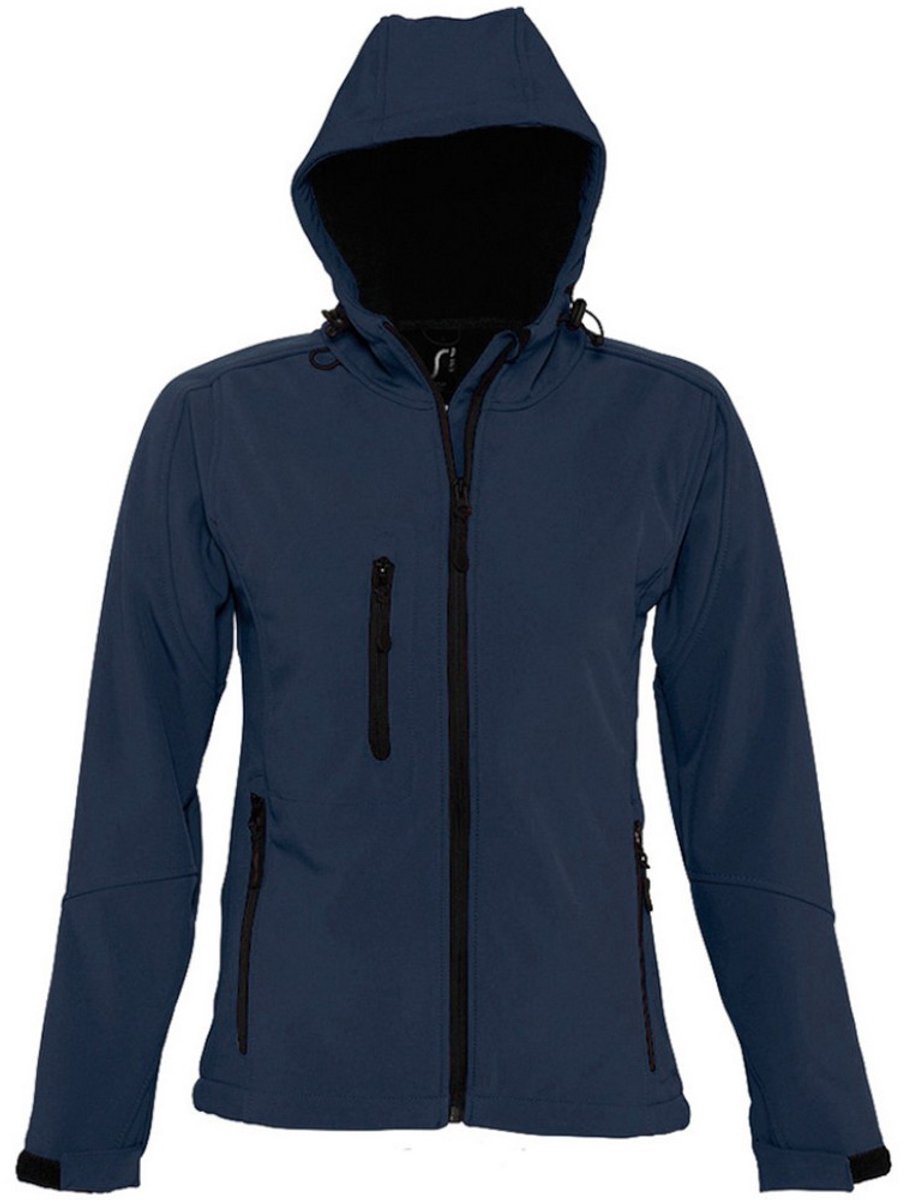 SOLS Dames/dames Replay Hooded Soft Shell Jacket ademend winddicht en waterbestendig Franse Marine