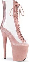 Pleaser Plateau Laarzen -40 shoes- FLAMINGO-800-34FS Paaldans schoenen Roze/Transparant