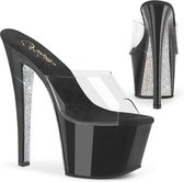 Pleaser Muiltjes met hak -37 Shoes- SKY-301CRS US 7 Zwart/Transparant