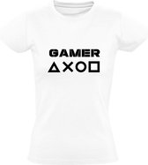 Gamer Dames t-shirt | Wit | Joystick | Controller | Game Console | Computerspel | Game Computer | Videogame | Videospel