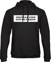 Hoodie Only gay cops give me tickets | Zwart | M | Stickertoko.nl