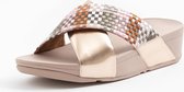 FitFlop™ Lulu Silky Weave Slides Coral Pink - Maat 39