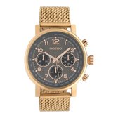 OOZOO Timepieces - Rosé gouden horloge met rosé gouden metalen mesh armband - C10703 - Ø45