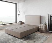 Boxspring frame Dream-Well Taupe 140x200 cm Kunstleder Beddengoed