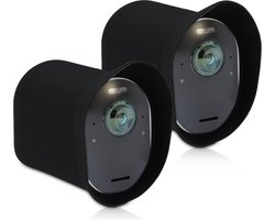 kwmobile 2x hoesje geschikt voor Arlo Ultra / Arlo Pro 3 / Pro 4 - Siliconen hoes voor beveiligingscamera - Beschermhoes in zwart