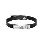 Diesel Heren Armband Leer - Zwart