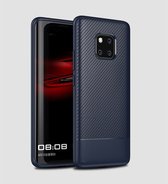 Mobigear Racing TPU Backcover Hoesje - Geschikt voor Huawei Mate 20 Pro - Marineblauw