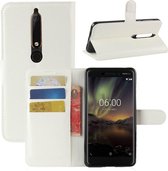 Mobigear Classic Bookcase Hoesje - Geschikt voor Nokia 6.1 (2018) - Wit