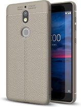 Nokia 7 Hoesje - Mobigear - Luxury Serie - TPU Backcover - Grijs - Hoesje Geschikt Voor Nokia 7