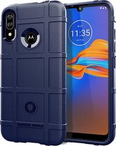 Motorola Moto E6 Plus Hoesje - Mobigear - Rugged Shield Serie - TPU Backcover - Blauw - Hoesje Geschikt Voor Motorola Moto E6 Plus