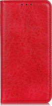 LG Q60 Hoesje - Mobigear - Cowboy Serie - Kunstlederen Bookcase - Rood - Hoesje Geschikt Voor LG Q60