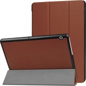 Huawei MediaPad T3 10 Hoes - Mobigear - Tri-Fold Serie - Kunstlederen Bookcase - Bruin - Hoes Geschikt Voor Huawei MediaPad T3 10