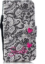 Samsung Galaxy Note 10 Hoesje - Mobigear - Design Serie - Kunstlederen Bookcase - Lace Flower - Hoesje Geschikt Voor Samsung Galaxy Note 10