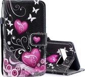 Samsung Galaxy S10e Hoesje - Mobigear - Design Serie - Kunstlederen Bookcase - Hearts - Hoesje Geschikt Voor Samsung Galaxy S10e