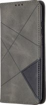 Huawei P Smart (2020) Hoesje - Mobigear - Rhombus Slim Serie - Kunstlederen Bookcase - Grijs - Hoesje Geschikt Voor Huawei P Smart (2020)