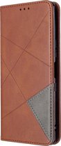 Sony Xperia L4 Hoesje - Mobigear - Rhombus Slim Serie - Kunstlederen Bookcase - Bruin - Hoesje Geschikt Voor Sony Xperia L4