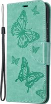 HONOR 9X Lite Hoesje - Mobigear - Butterfly Serie - Kunstlederen Bookcase - Turquoise - Hoesje Geschikt Voor HONOR 9X Lite