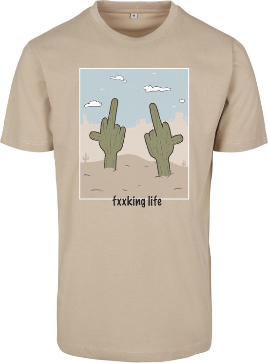 Mister Tee - Fucking Life Heren T-shirt - XL - Creme