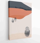 Mountain and landscape wall arts collection. Abstract art with land, desert, home, way, sun, sky. 3 - Moderne schilderijen – Vertical – 1870292338 - 40-30 Vertical