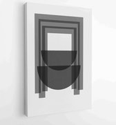 Black and white organic shape Art brush design for wall framed prints, canvas prints, poster, home decor, cover, wallpaper. 3 - Moderne schilderijen – Vertical – 1887339697 - 50*40