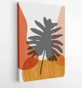 Botanical wall art vector background set. Foliage line art drawing with watercolor 4 - Moderne schilderijen – Vertical – 1904693065 - 50*40 Vertical