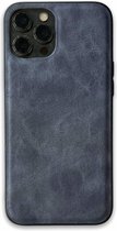 iPhone XS Max Lederlook Back Cover Hoesje - Leer - Siliconen - Backcover - Apple iPhone XS Max - Blauw