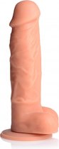 SU Silicone Dildo w/ Balls - Flesh - Strap On Dildos -