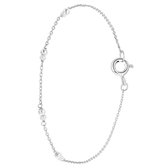 Lucardi - Dames Armband zoetwaterparels - Echt Zilver - Armband - Cadeau - 18 cm - Zilverkleurig