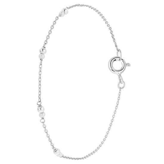 Lucardi Dames Armband zoetwaterparels - Echt Zilver - Armband - Cadeau - Moederdag - 18 cm - Zilverkleurig