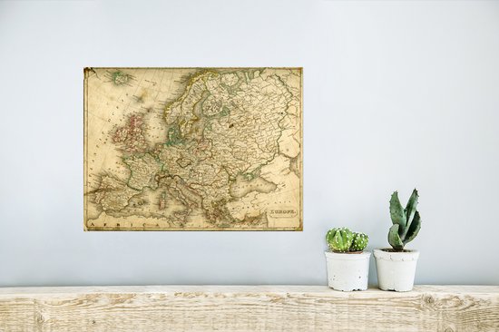 Poster - Groezelige wereldkaart van Europa - 40x30 cm