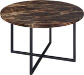 Marmeren Salontafel Rond - Dark Emperador Bruin - 60 cm  - Gepolijst