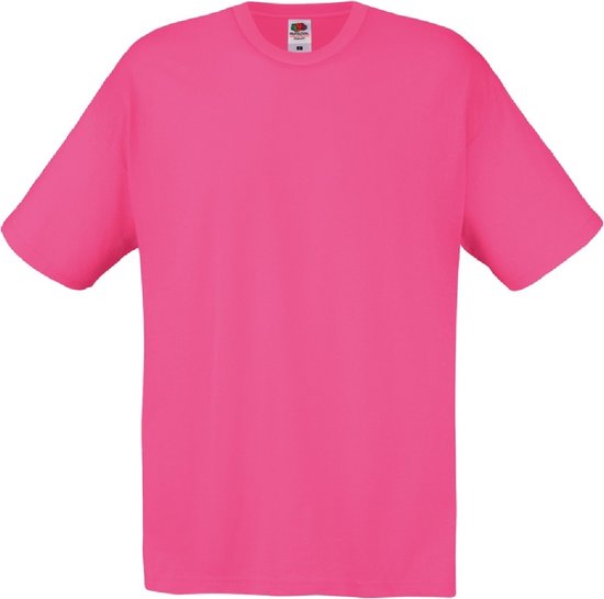 Foto: Fruit of the loom heren screen stars origineel vol cut t shirt met korte mouwen fuchsia 