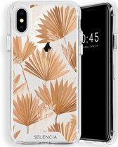 Selencia Zarya Fashion Extra Beschermende Backcover iPhone Xs / X hoesje - Palm Leaves