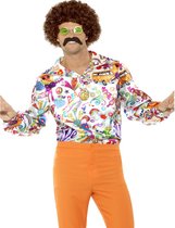 SMIFFYS - Satijnachtige jaren 60 hippie blouse voor mannen - L