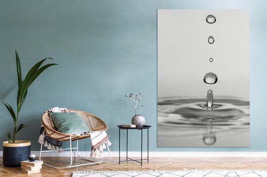 Cinq gouttes tombantes 120x180 cm - Tirage photo sur toile (Décoration murale salon / chambre) XXL / Groot format!