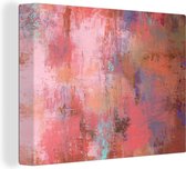 Canvas Schilderij Olieverf-schilderij multicolor - 80x60 cm - Wanddecoratie