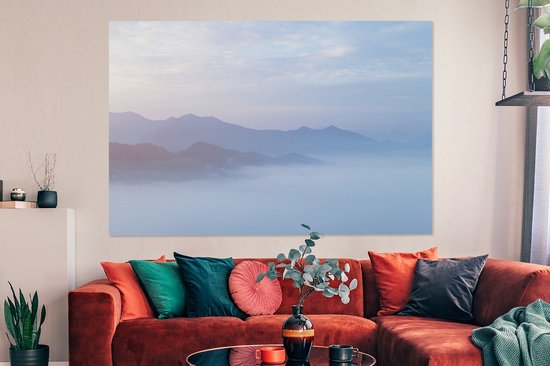 Brouillard sur toile de Chine 180x120 cm - Tirage photo sur toile (Décoration murale salon / chambre) XXL / Grand format!